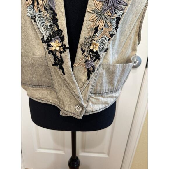 Phun Shirts of California Womens Vest OS Embellished Appliques Bling Bows Charms - Picture 6 of 14